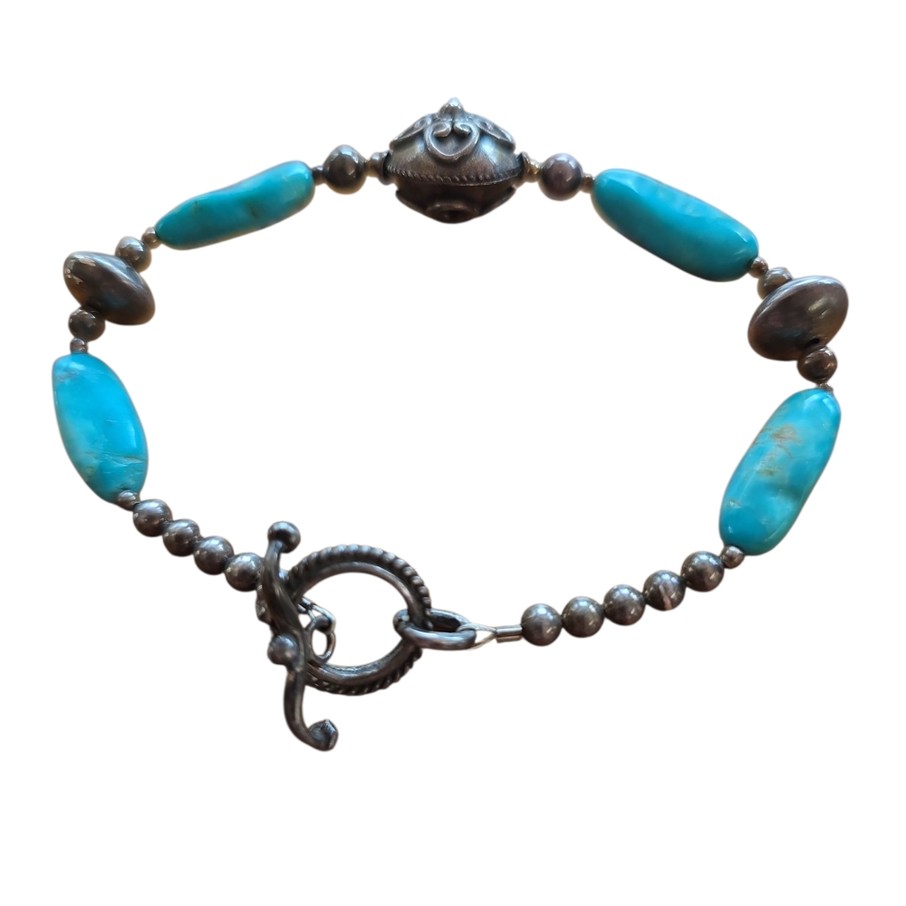 Jay King Turquoise and Silver Bracelet